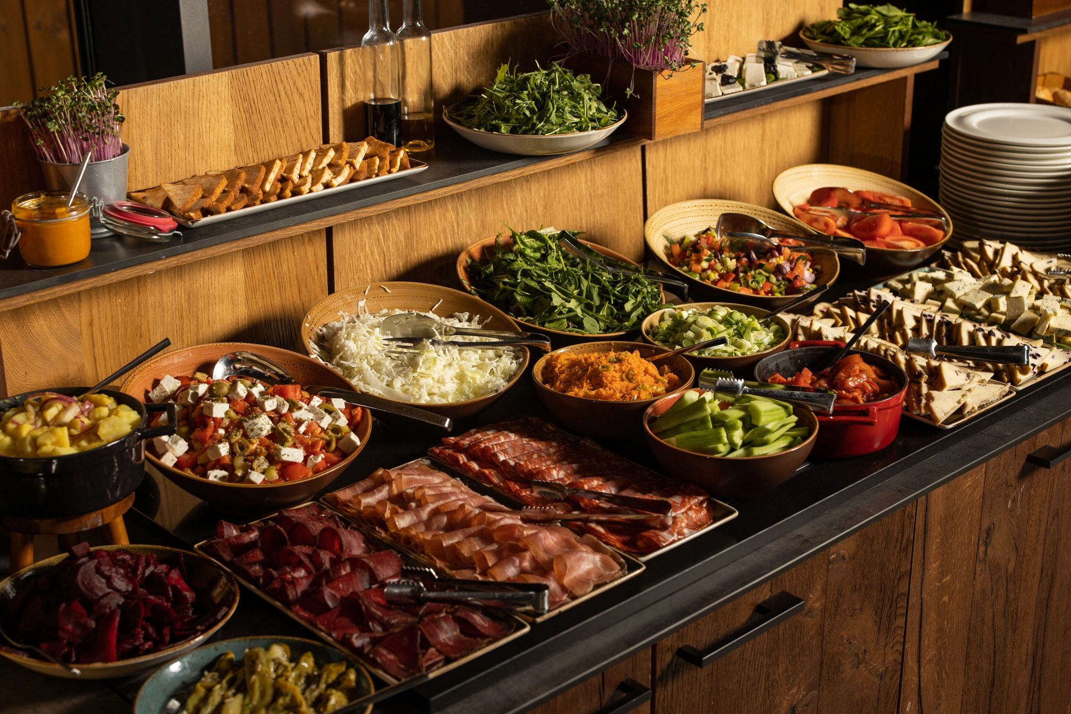Professional catering team at event