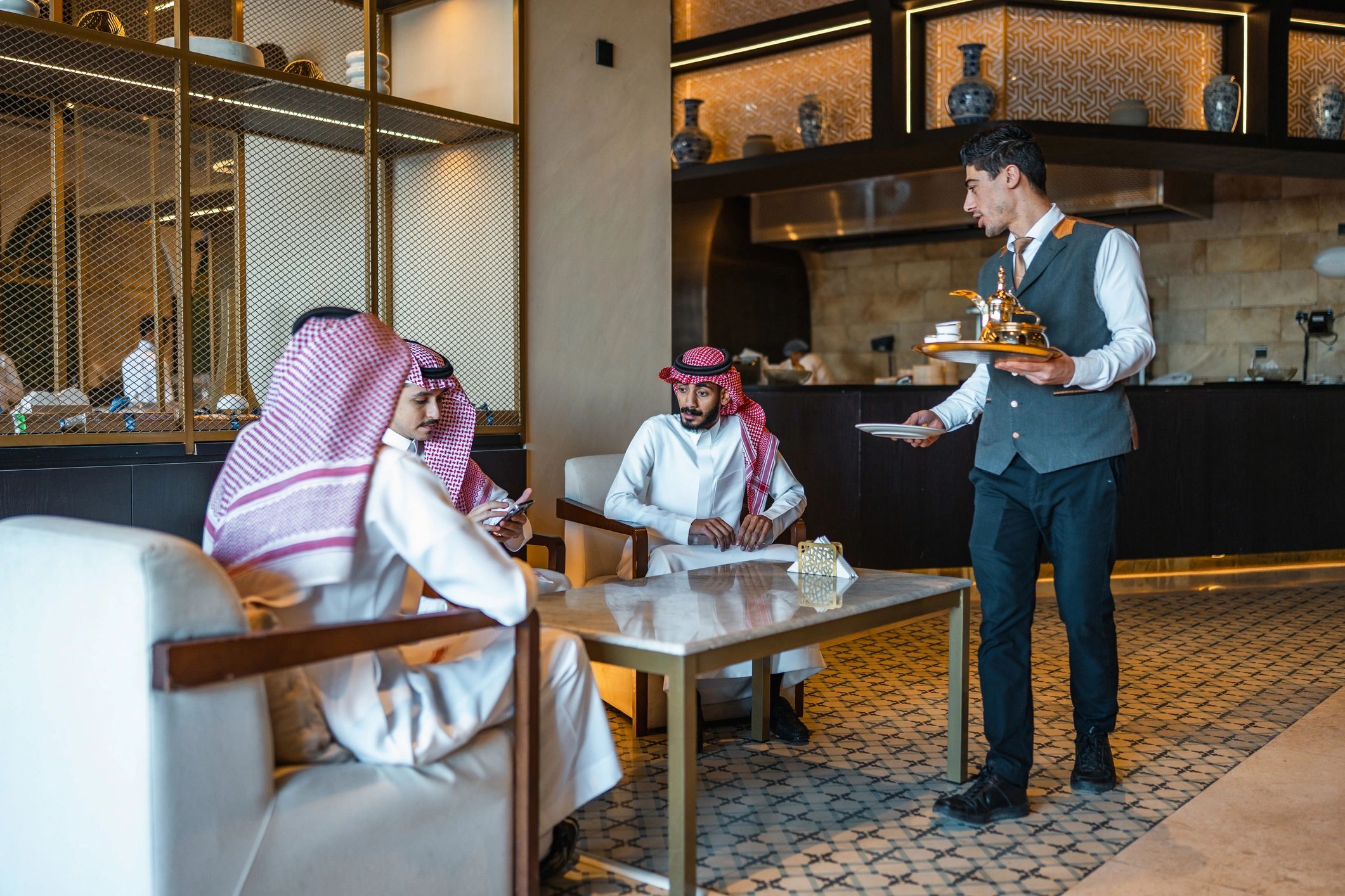 Saudi business people event catering
